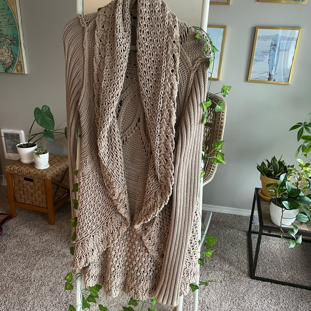 Knit Cotton Cardigan Sweater